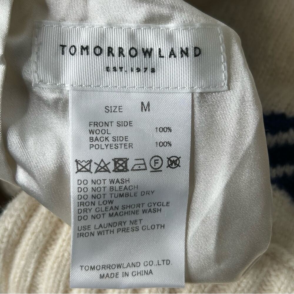Tomorrowland Reversible Wool Satin Bomber Jacket Palm Tree Size M - Picture 7 of 13